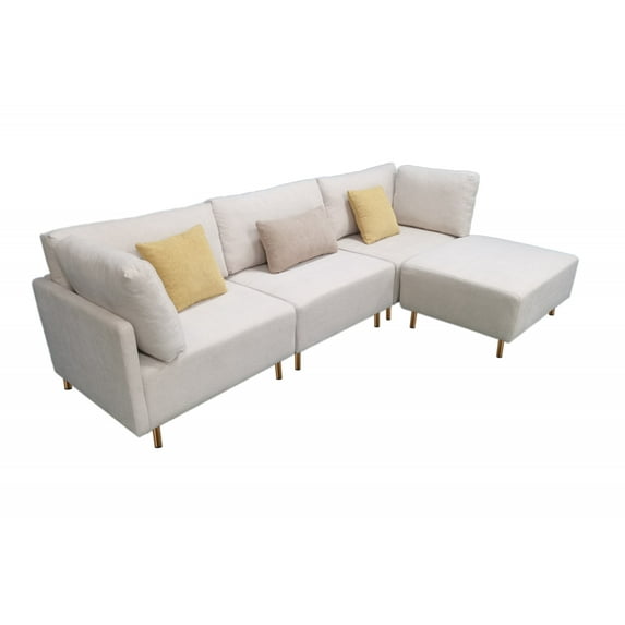 SOFA;SECTIONAL SOFA;SEPARABLE;COTTON LINEN CLOTH FABRIC;HARDWARE FEET;EQUIPPED WITH PILLOWS;