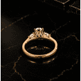 thumbnail image 3 of Diiro Vintage Three Stone Oval Cut Moissanite Ring, Engagement Ring for Women, 10K Yellow Gold Vermeil, Marquise Side Stone Promise Ring, Promise Gift, 3 of 5