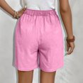 thumbnail image 6 of RYRJJ Bermuda Shorts for Women Knee Length Elastic Waist Drawstring Loose Wide Leg Shorts Summer Casual Beach Short 2025(Hot Pink,XL), 6 of 9