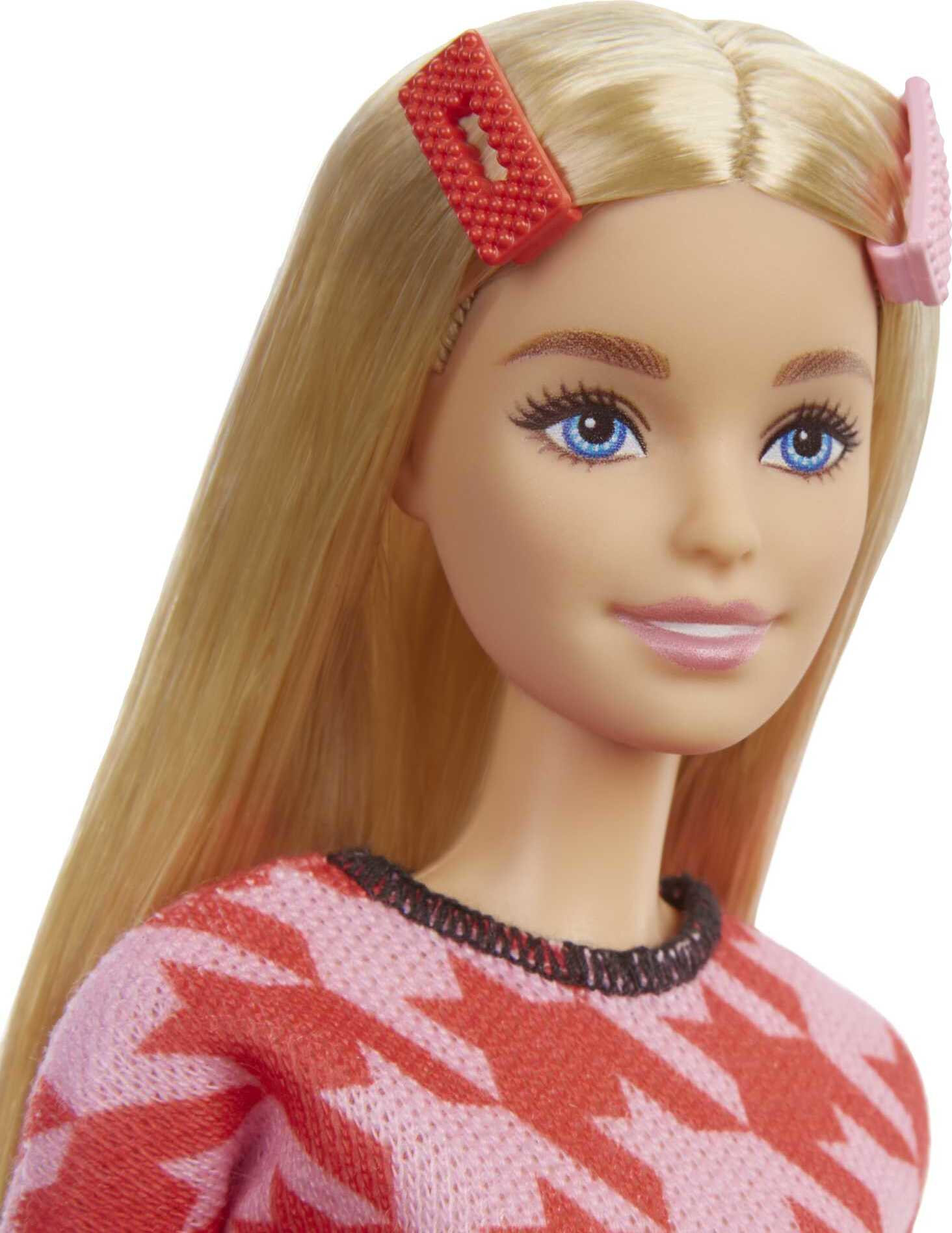 Barbie Fashionistas Doll #169 with Long Blonde Hair in Houndstooth Crop Top & Skirt - image 4 of 7