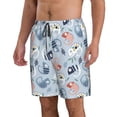 thumbnail image 2 of Naloa Cute Chameleons On Blue Men's Beach Shorts, Surfing shorts, Swim trunks, Quick Dry Swim Trunks for Surfing Beach Fun - Small, 2 of 9