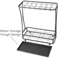 thumbnail image 4 of Umbrella Holder Stand with Removable Drip Tray, Slots and Hooks, Free Standing for Indoor Outdoor Home Office Entryway (Black), 4 of 4