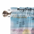 thumbnail image 5 of Merry Christmas Kitchen Curtains and Valances Set, Washing Machine Clothes Blue Yellow Woodcuts Rod Pocket Window Valance Window Curtain Panels for Living Room Bedroom Laundry, 27.5x24in, 3 Pieces, 5 of 7
