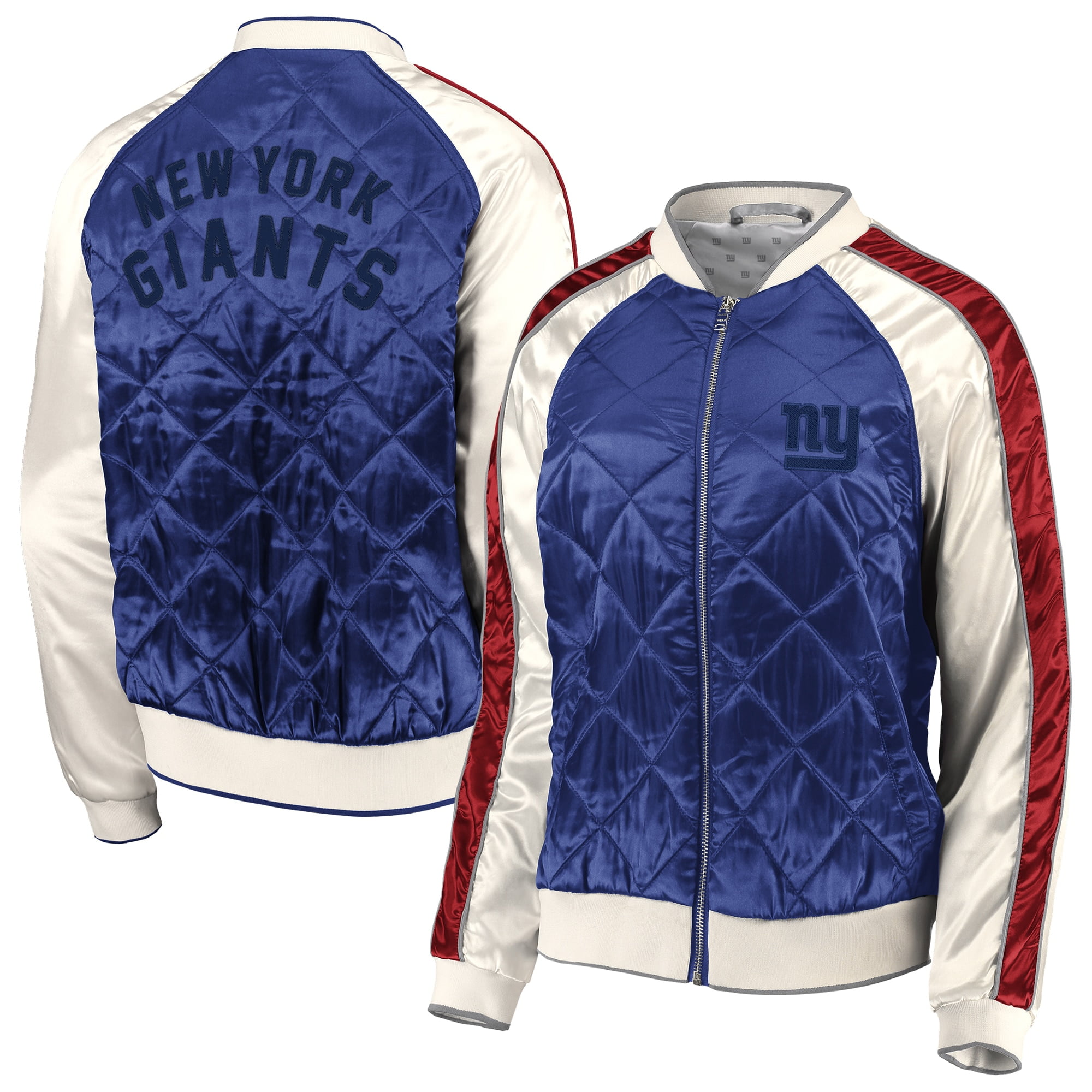 New York Giants WEAR By Erin Andrews Women's Quilted FullZip Bomber