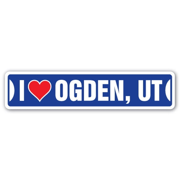 I LOVE OGDEN UTAH Street Sign ut city state us wall road décor gift