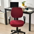 thumbnail image 4 of Funda protectora para asiento de silla giratoria de casa, extraíble y antipolvo para ordenador Cuadro Jacquard vino Tinto, 4 of 8