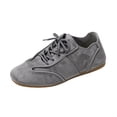 thumbnail image 2 of Willtoo Womens Retro Lace Up Flats Low Top Casual Sneakers Round Toe Lightweight Soft Sole Fashion Walking Trainers Daily Outdoor Driving Shoes, 2 of 5
