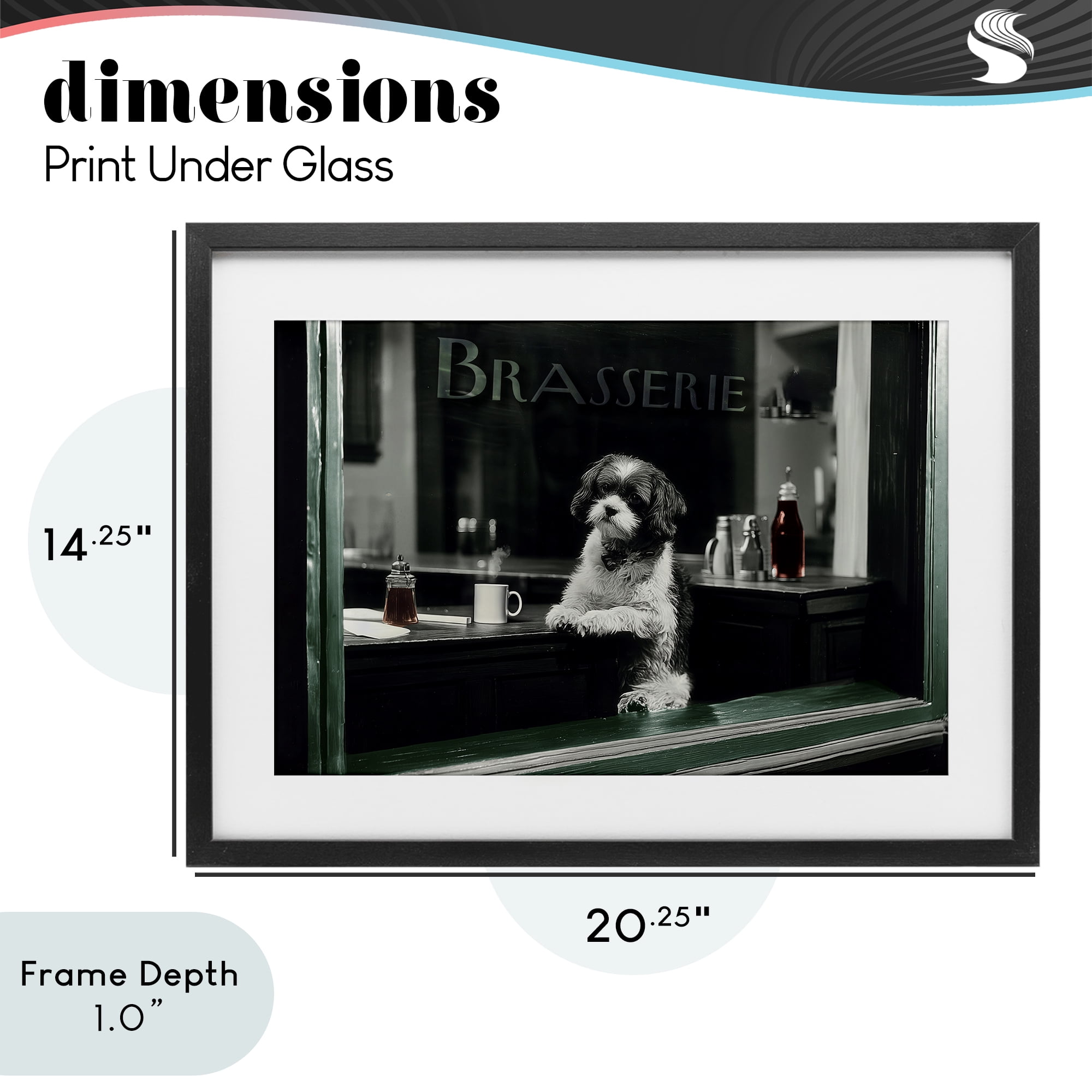Stupell Industries Brasserie Vintage Dog in Window Black Framed Print Under Glass, design by Annabelle Hall