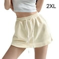 thumbnail image 2 of Qarigey Pantalones cortos femeninos Faldas Vestido Sólido Casual Cordón Moda de cintura alta Verano Estilo coreano para compras Viajes Prendas para la parte inferior del cuerpo Beige Leche 2XL, 2 of 6