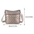thumbnail image 3 of Bolso bandolera de moda para mujer Bolso bandolera elegante acolchado de color sólido (dorado), 3 of 8