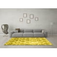 thumbnail image 3 of Ahgly Company Indoor Round Abstract Yellow Contemporary Area Rugs, 7' Round, 3 of 4