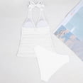 thumbnail image 4 of MGDXOX Two Piece Tankini Bathing Suits for Women Tummy Control Halter Swimsuit Flowy V Neck Top with Bikini Bottom Swimwear White XL, 4 of 7