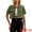 Army Green, variant on Women's Short Sleeve Denim Rendy Casual Cropped Jean Jacket XL Apricot