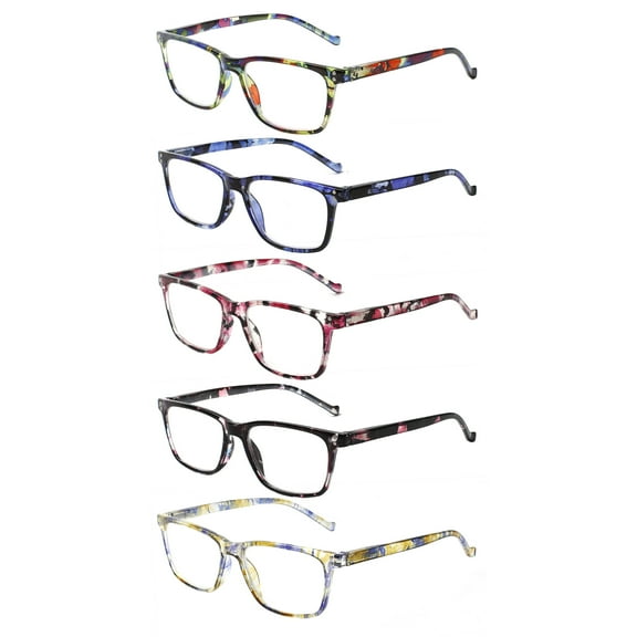 JOSCHOO 5 Pack Reading Glasses for Women Spring Hinge Fashion Ladies Reader