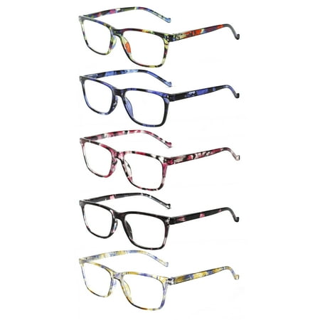JOSCHOO 5 Pack Reading Glasses for Women Spring Hinge Fashion Ladies Reader