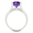 thumbnail image 4 of Clara Pucci 18K White Gold Round Cut 3Ct Natural Amethyst Engagement Ring + Matching Band - Luxury Box Included, 4 of 7