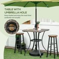 thumbnail image 3 of Light Grey 34" Outdoor Patio Dining Table w/ Umbrella Hole - PE Rattan Coffee Table for Garden, Balcony & Deck - Durable Steel Frame Design, 3 of 7