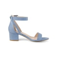 thumbnail image 3 of BLISSFUL STEP Women's Ankle Buckle Strap Chunky Heel Sandal Shoes Haze Blue 9.5, 3 of 7
