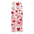 thumbnail image 7 of Women's Fashion Pocket Valentine's Day Print Stretch Adjustable Drawstring Wide Leg Pants, Elastic Waist Holiday Pants, Casual Lounge Wear for Women,Red,XL, 7 of 7