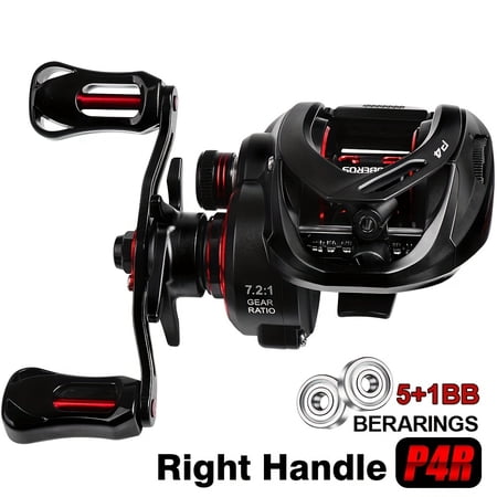 Ultra-Light Baitcasting Reel 5+1BB 7.2:1 High-Speed 17.63lb Max Drag Aluminum Alloy for Freshwater Saltwater Fishing