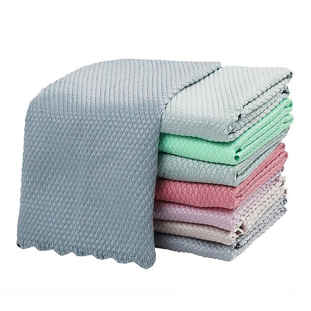 5 uds paño de limpieza de cocina toallas sin pelo toallas absorbentes de agua para limpieza de platos caseros otros colores aleatorios-25*25cm