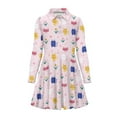 thumbnail image 4 of DISNIMO Cat Heart Dress for Girls Flower Dresses Kid Long Sleeve Swing Dress Girls Knee Length Dress with Collar for Girls Skater Dress Size 7-8 Girls Twirly Dresses Girls Beach Dress Girl Clothes, 4 of 7
