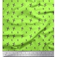 thumbnail image 1 of Soimoi Green Silk Fabric Cross Sign Brush Stroke Fabric Prints By Yard 42 Inch Wide, 1 of 3