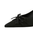 thumbnail image 4 of Women Pointed Toe Stiletto High Heels 6CM Satin Pumps Bow Wedding Evening Party, 4 of 6