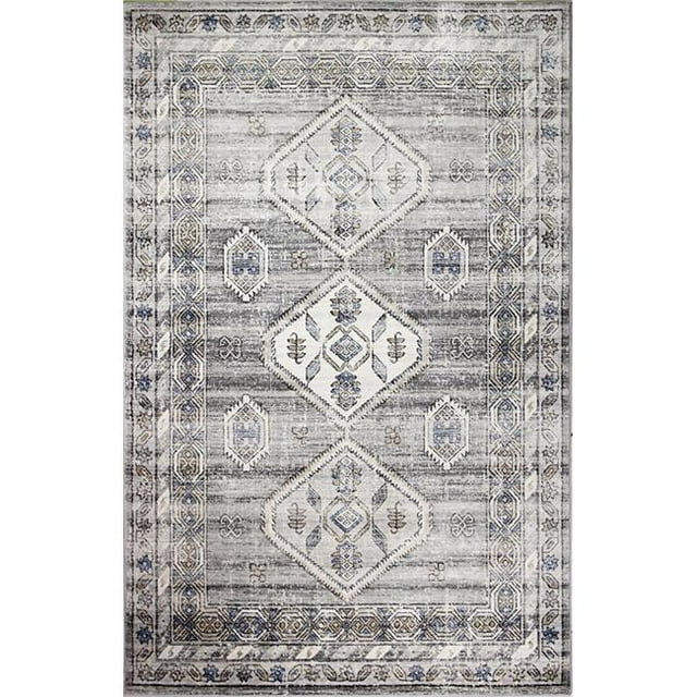 Bashian S231-ASH-76X96-SE1002 7 ft. 6 in. x 9 ft. 6 in. Sierra Collection Transitional Polpropylene Power Loom Area Rug, Ash