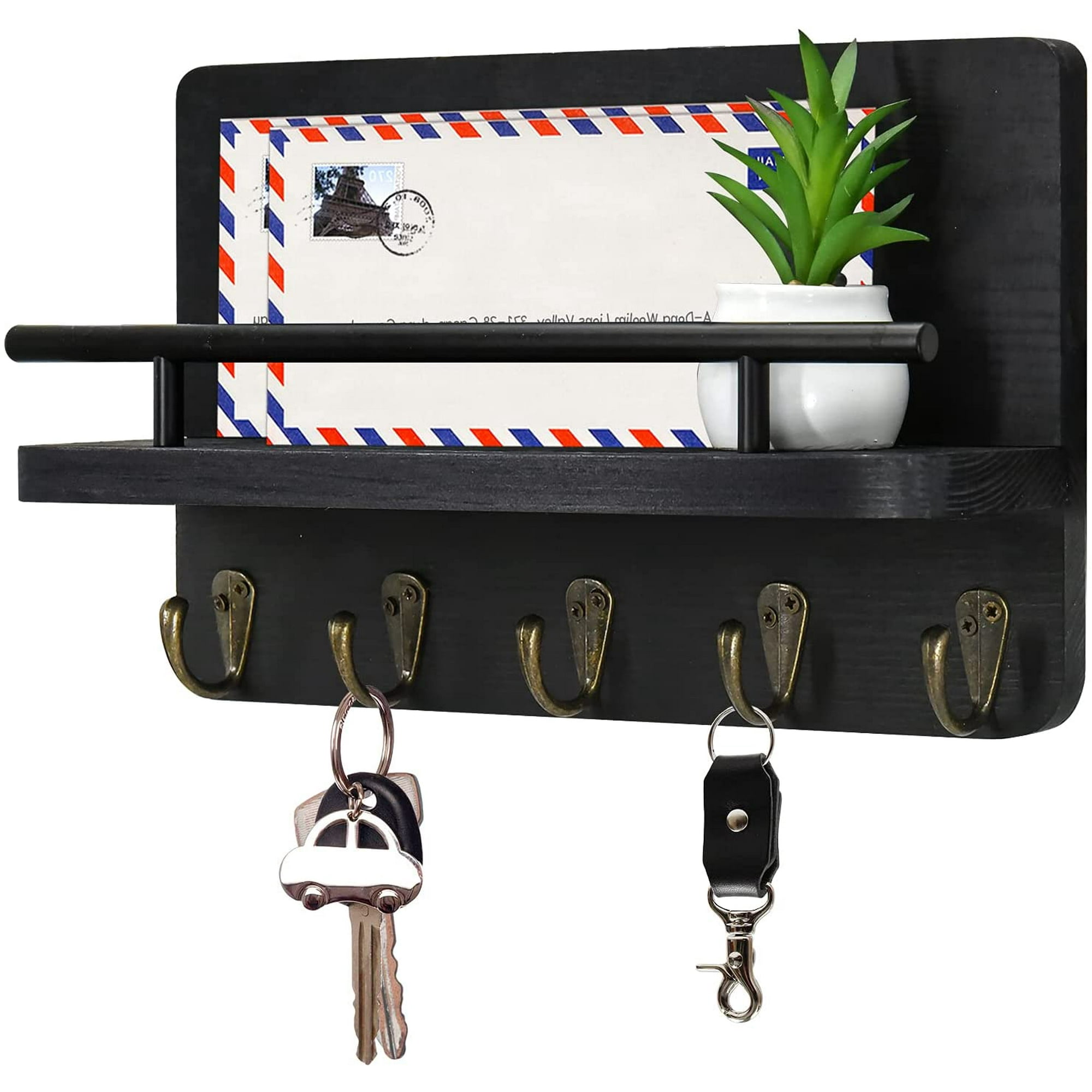 Key Hanger for Wall with Shelf, Decorative Key and Mail Holder ...
