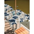 thumbnail image 2 of Outdoor Tablecloth with Umbrella Hole for Patio/Picnic/Party/Camping, Navy Blue Beige Floral Waterproof Table Cloth Square Cover Washable, Vintage Farmhouse Floral Leaves (54"x 54"), 2 of 9