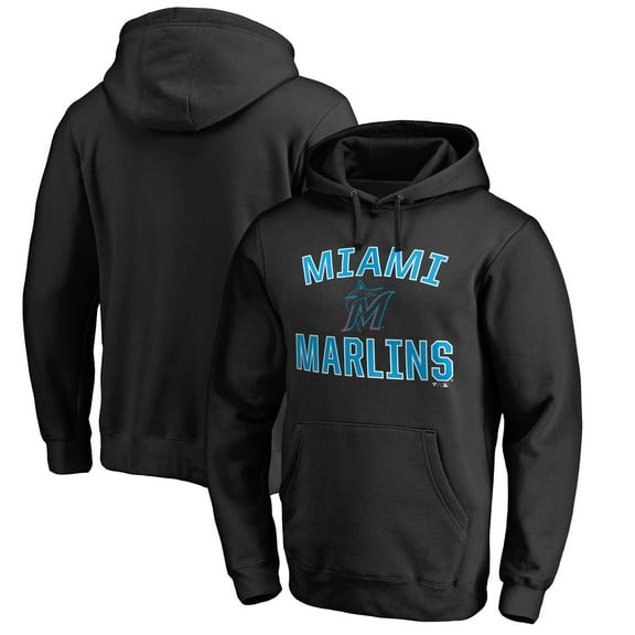 Men's Black Miami Marlins Victory Arch Pullover Hoodie