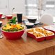 thumbnail image 2 of Set Ensaladera y Botanero 2 en 1 Resistente | Organizador de Botanas con Compartimentos | Ideal para Fiestas, Cocina, Picnics y Snacks en Casa | Práctico, Ligero y Duradero (Rojo), 2 of 4