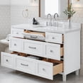 thumbnail image 2 of ARIEL Monroe 54 Inch Single Rectangle Sink Bathroom Vanity With Carrara White Quartz Countertop 1.5 Inch Edge In White, 2 of 7