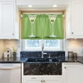 thumbnail image 5 of Yayeee Kitchen Curtains Tier Pair Light Filtering 27"x36" Rod Pocket Short Cafe Window Panel, Green Martini Glass, 5 of 7