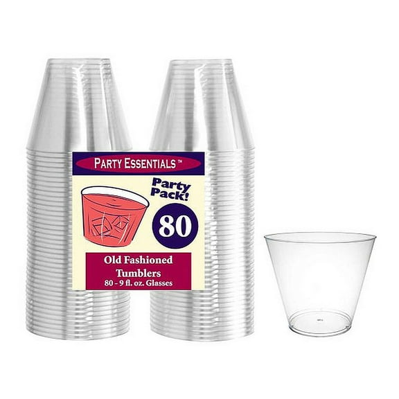 1 - Party Essentials 9 Oz. Tumblers - Clear 80 Ct.