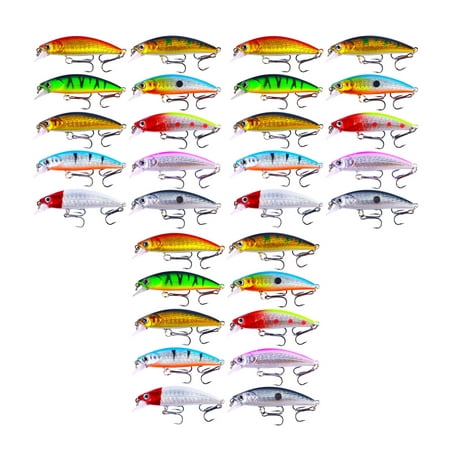 HENGJIA Fishing Lures Jerkbait for Bass Fishing Minnow Lure Set Fishing Hard Baits Swimbaits Topwater Lures for Trout Bass Perch Fishing 30pcs