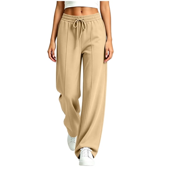 Yutgune Wide Leg Sweatpants Women Double Seam Drawstring Baggy Sweatpants for Women Casual Sweats