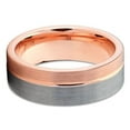 thumbnail image 3 of His 8mm & Hers 6mm Tungsten Wedding Band - Rose Gold Tungsten - Gray Tungsten Ring, 3 of 6