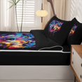 thumbnail image 5 of Manfei Wild Wolf Zipper Twin Comforter Sets with Fitted Sheet and 2 Pillowcases,Jungle Animal Zipper Bedding Set,Multicolor,Black Reversible,4pcs, 5 of 8