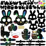 JOYIN 36 PCs Easter Rainbow Scratch Cards Craft Art Set for Kids