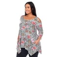 thumbnail image 2 of White Mark Women's Plus Size Cold Shoulder Animal Print Tunic Top, 2 of 5