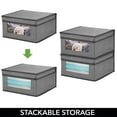 thumbnail image 4 of mDesign Medium Fabric Closet Storage Box, Window/Lid, 6 Pack, Dark Gray/Black, 4 of 8