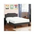 thumbnail image 2 of Poundex Polyfabric Upholstered Twin Size Bed in Ash Black, 2 of 6