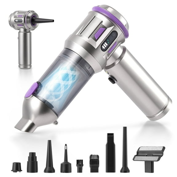 ALILYY Car Vacuum Cleaner,22000PA Cordless Car Vacuum 4 in 1 Handheld Vacuum for Car with Compressed Air Duster & Air Blower & Pump Hand Held Vacuum for Car,Home,Office,Camping,Silver