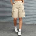 thumbnail image 5 of Tqcoqu Womens Hiking Cargo Shorts Stretch Quick Dry Cargo Shorts with Pockets for Casual Golf Travel and Workout,Beige Women's S-XXXL, 5 of 9