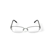 Luxe Women's WLO453 Rectangular Prescription Eyeglasses with Case, Shiny Silver