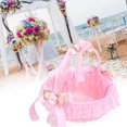 thumbnail image 2 of Cesta portátil de flores de encaje para boda, contenedor de dulces, suministros para ceremonia de fiesta, decoración, color rosa, 2 of 8