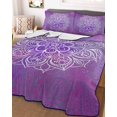 thumbnail image 3 of Quilts Twin Size, Boho Floral Soft Comforter Bedding Set for Bed, Purple Flowers Vintage Bohemian Watercolor Lightweight Quilted Bedspread with Pillow Cover(2 Pieces) for All Season, 68x86 Inch, 3 of 6