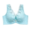 thumbnail image 1 of B91xZ Sheer Mesh Demi Underwire Bra Fashion Lace Unlined Underwire Bra,Blue 36C, 1 of 5